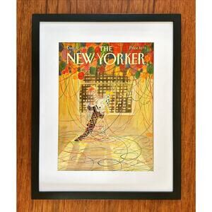 Framed 1990 The New Yorker December 31 J.J. Sempe New Years Party